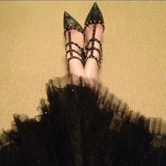 Valentino Rockstud Crystal Camo Kitten Heels Slingback Pump - Picture 5 of 13